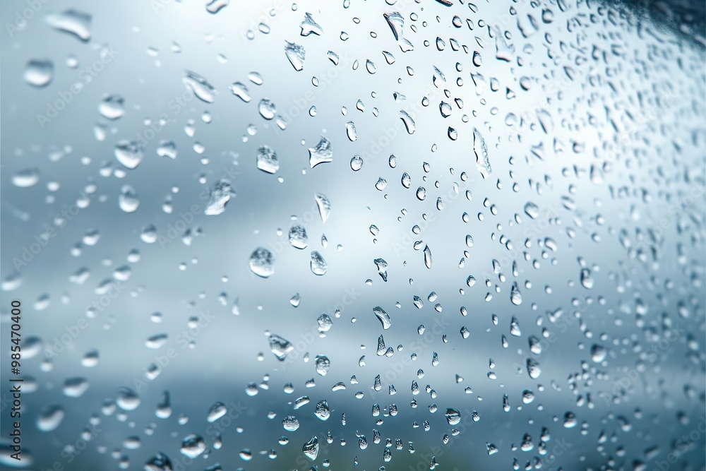 Close-up of rain droplets on a window, creating a serene and calming atmosphere, perfect for nature and weather themes. Close-up of rain droplets on a window, creating a serene and calming atmosphere, perfect for nature and weather themes.