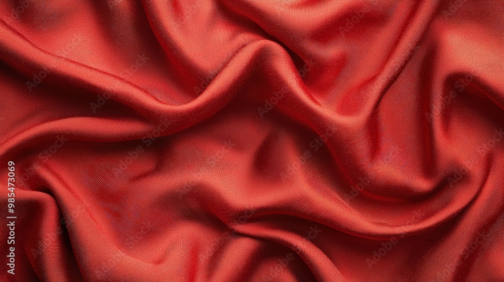 Red fabric with soft folds Red fabric with soft folds