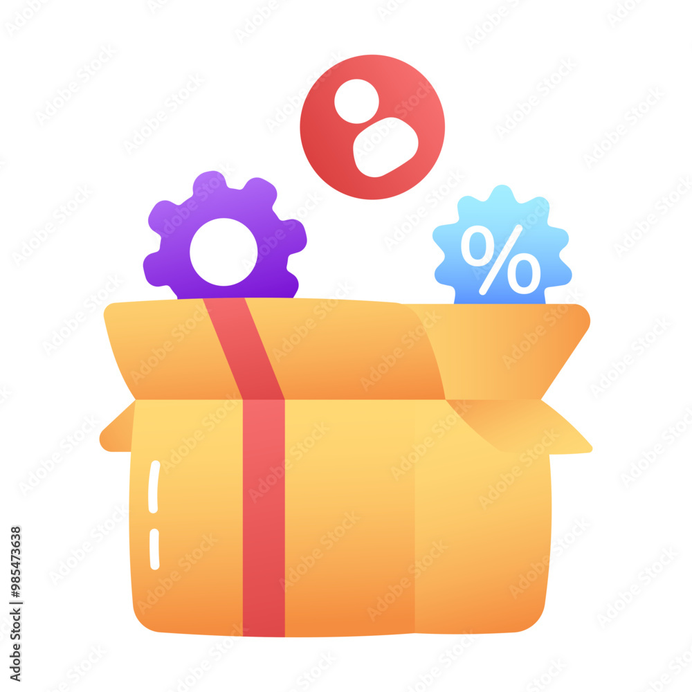 A flat icon of product marketing A flat icon of product marketing