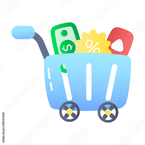 A flat icon of promotional sale