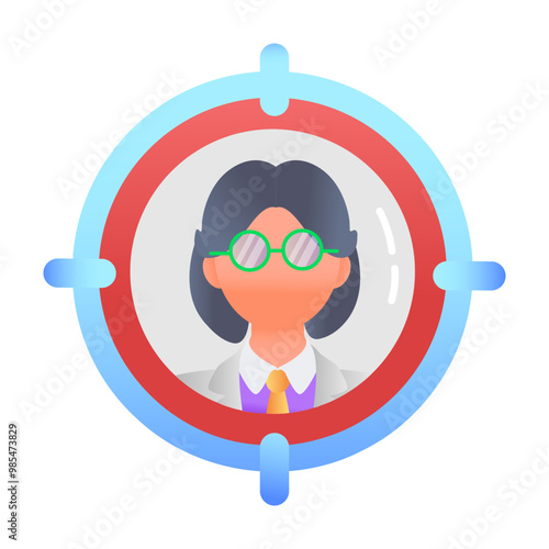 A flat icon of target customer 