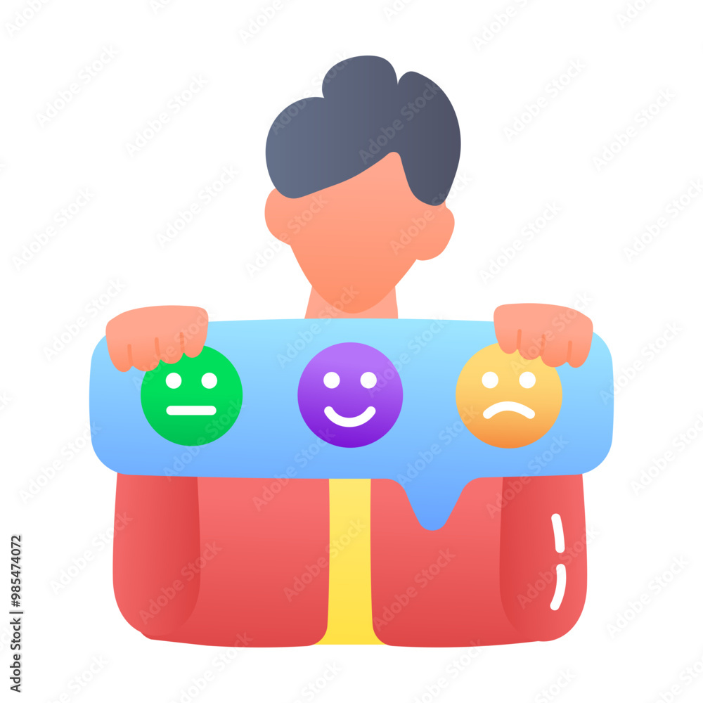 A flat icon of customer feedback 