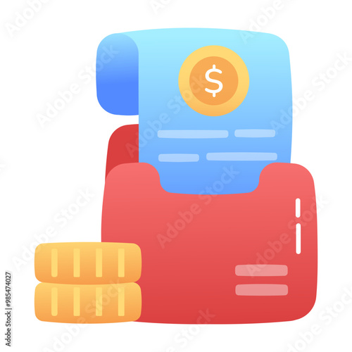 Sales folder icon in flat style 