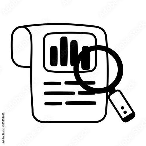 A glyph icon of the report analysis 