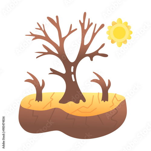 A flat icon of barren land 