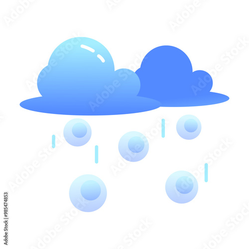 Hailing storm icon in flat style