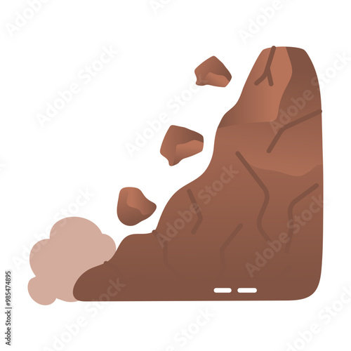 Landslide icon in flat style