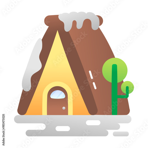 A flat icon of heavy snowstorm 