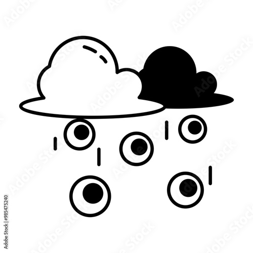 Hailing storm icon in glyph style
