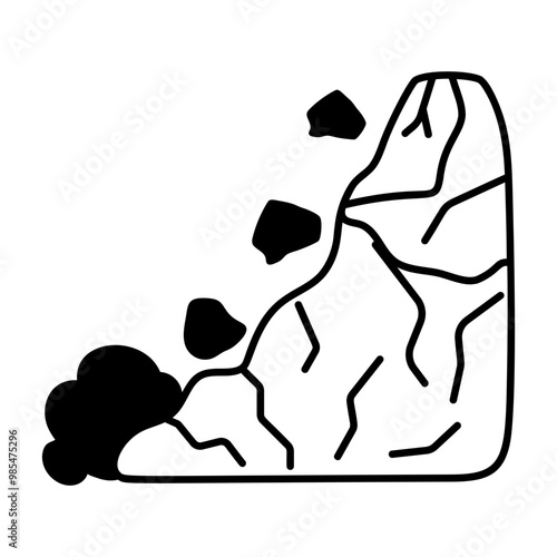 Landslide icon in glyph style