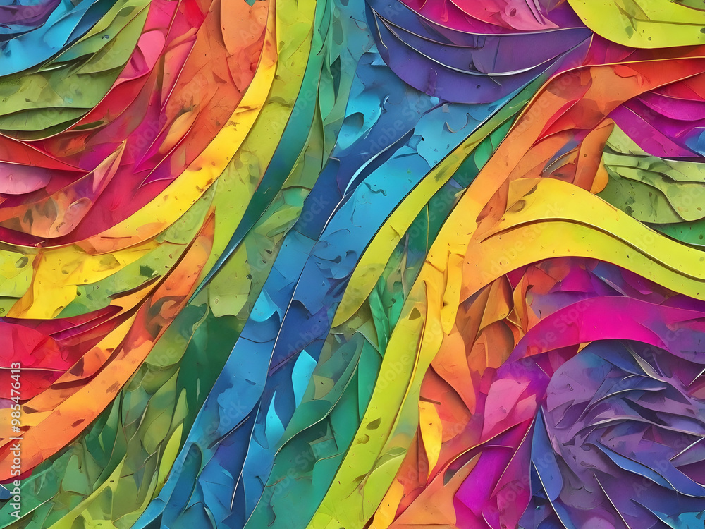Fototapeta premium abstract colorful background with waves,Ai generated