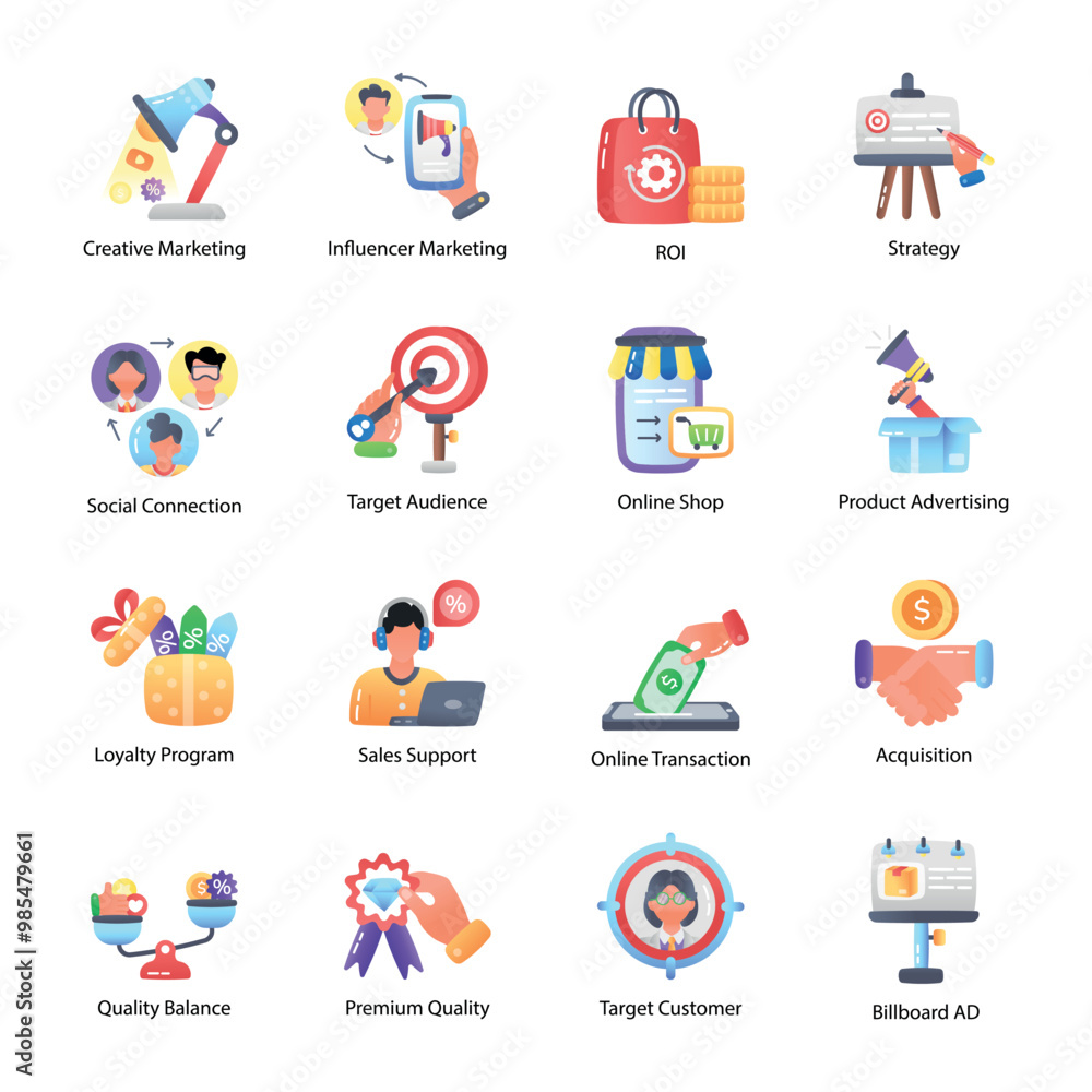 Bundle of Advertisement Flat Style Icons
Bundle of Advertisement Flat Style Icons
