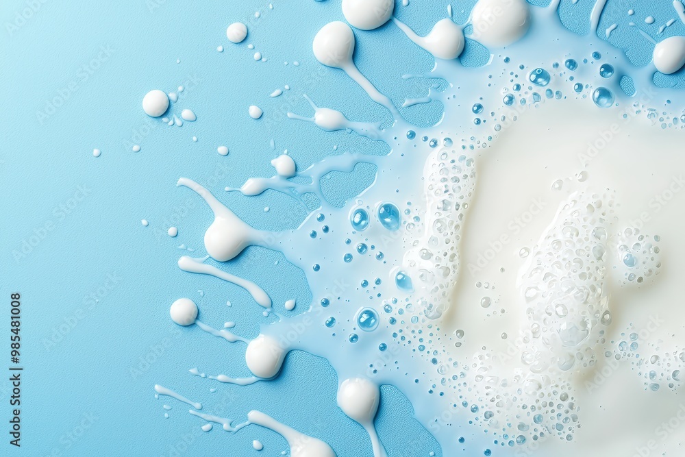 Milk splash on blue background Milk splash on blue background