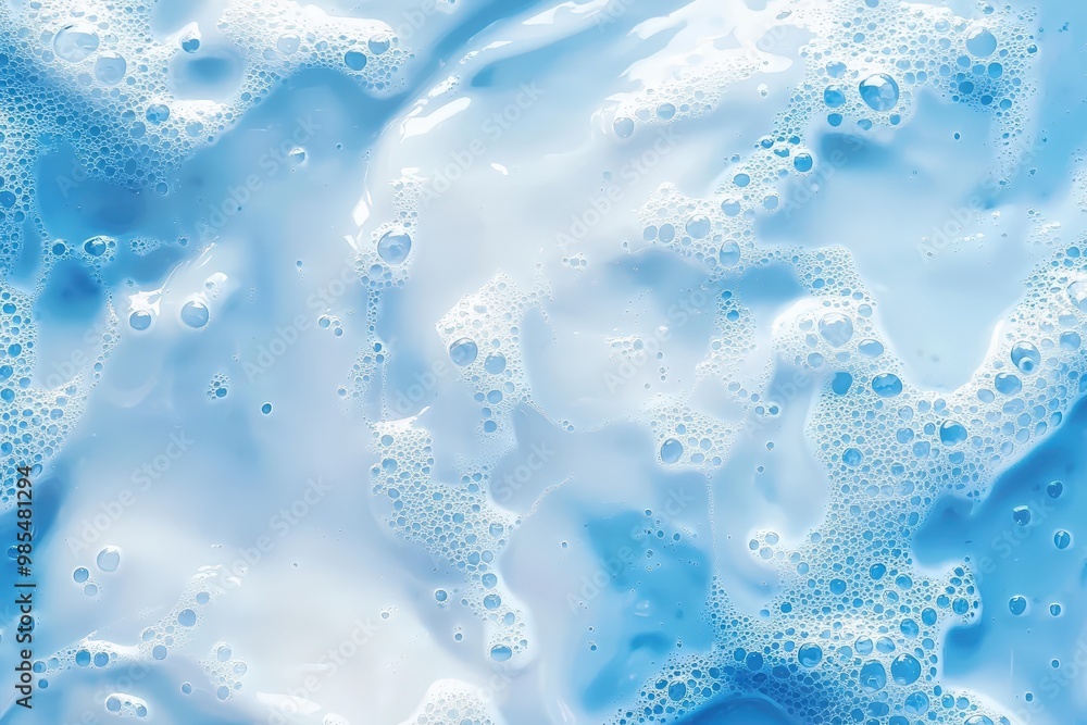 Closeup of foamy blue liquid Closeup of foamy blue liquid