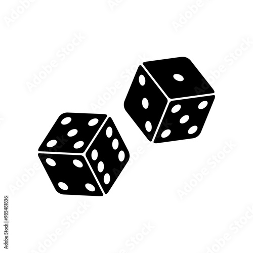 Dice icon isolated on white background.
