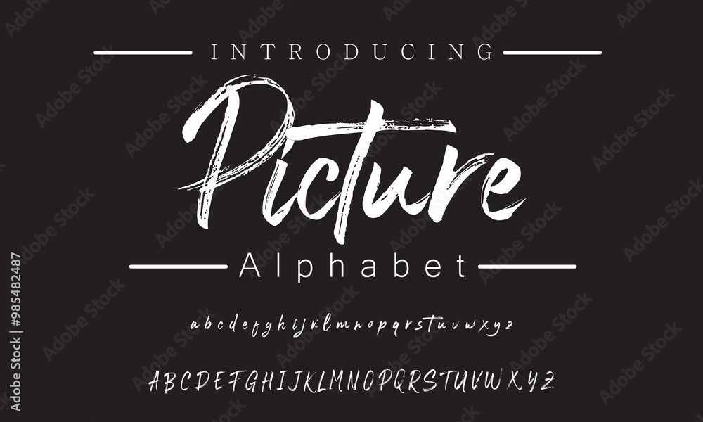 Obraz premium Charming Brush Font for Whimsical Projects and Branding | Perfect for Creative Invitations and Designs with Personality