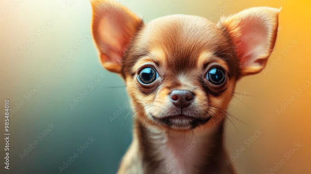 Adorable Chihuahua Puppy with Big Blue Eyes. Adorable Chihuahua Puppy with Big Blue Eyes.
