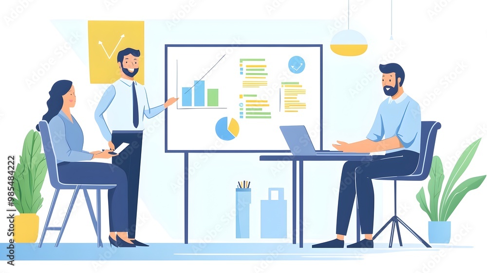 Entrepreneur Presenting Business Idea to Investors Using Whiteboard in Meeting Room Entrepreneur Presenting Business Idea to Investors Using Whiteboard in Meeting Room