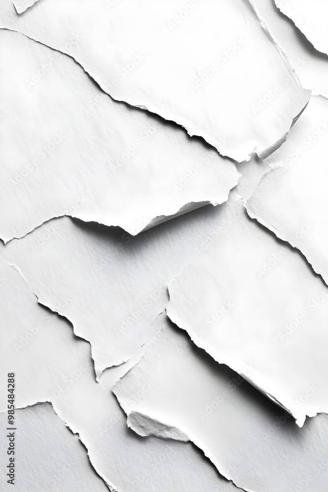 Isolated White Torn Paper Strips: A Versatile and Textured Background Element with Raw Edges Isolated White Torn Paper Strips: A Versatile and Textured Background Element with Raw Edges