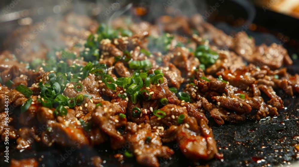 Authentic Korean Bulgogi with Fresh Green Onions Authentic Korean Bulgogi with Fresh Green Onions