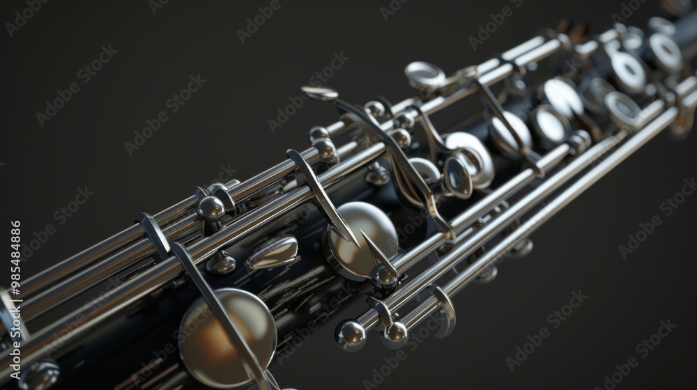 Fototapeta premium Beautiful Clarinet on Clean Background