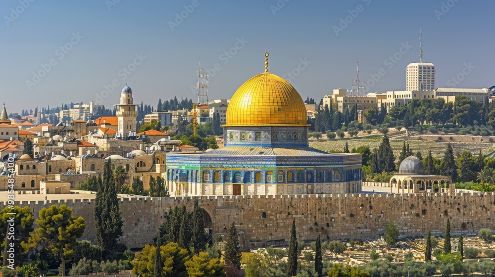 Fototapeta premium Scenic View of the Dome of the Rock in Jerusalem