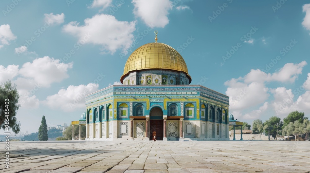 Fototapeta premium Dome of the Rock in Jerusalem under Blue Sky