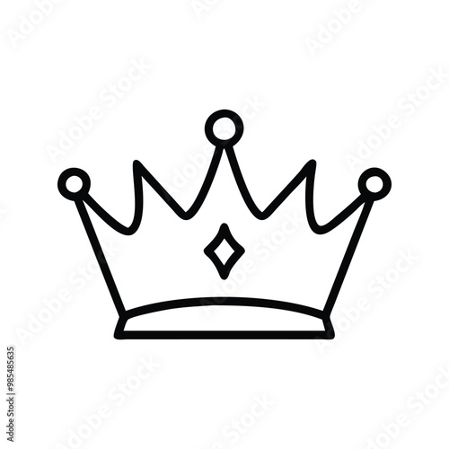 Crown Outline Design Illustration logo design template and white