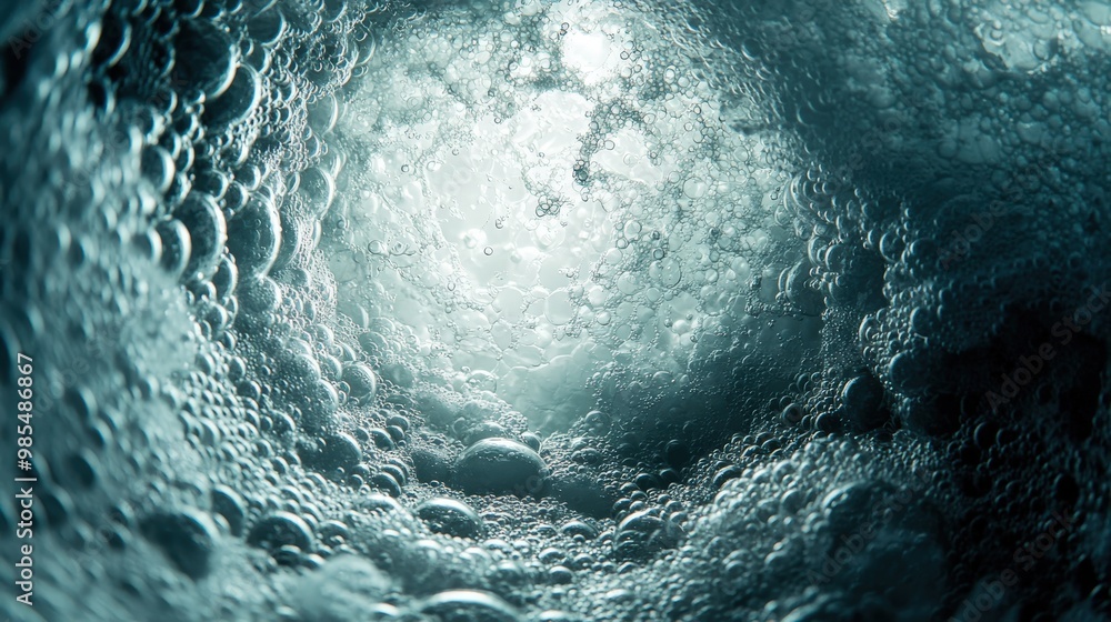 Fototapeta premium Underwater bubbles and light