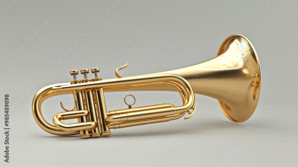 Obraz premium Golden Mellophone on Clean Background
