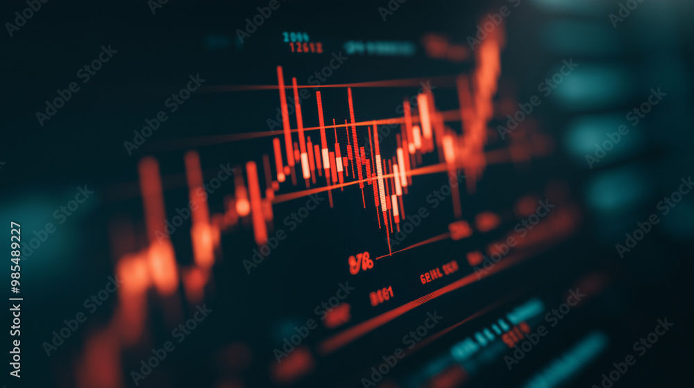 Close-up of downward-trending line graph on digital screen, symbolizing drop in earnings, financial decline visualized with charts and numbers. Close-up of downward-trending line graph on digital screen, symbolizing drop in earnings, financial decline visualized with charts and numbers.