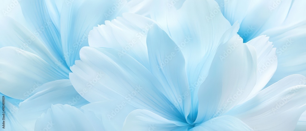 A close up of a blue flower with a light blue background A close up of a blue flower with a light blue background