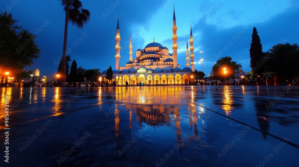 Obraz premium Blue Mosque at Night 