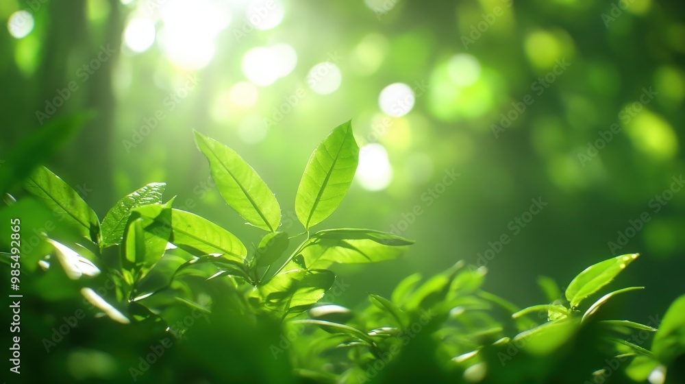 Lush green leaves basking in soft sunlight, creating a serene atmosphere perfect for nature lovers and peaceful scenes. Lush green leaves basking in soft sunlight, creating a serene atmosphere perfect for nature lovers and peaceful scenes.