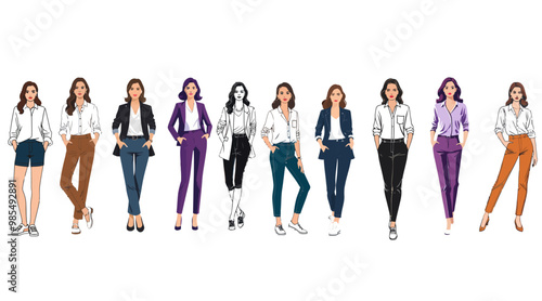 A PNG set of fashion woman for graphic designing
