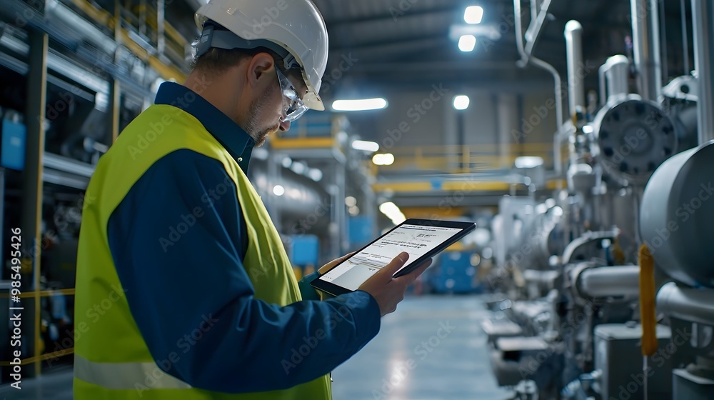 Worker Monitoring Production with Tablet from Control Room for Remote Assurance Worker Monitoring Production with Tablet from Control Room for Remote Assurance