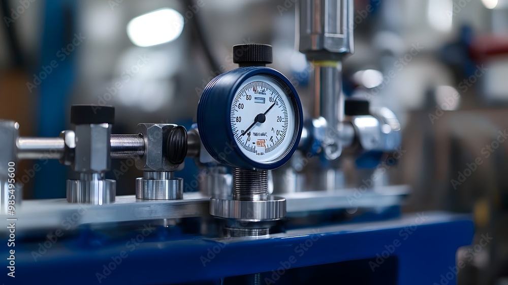 Close-up Digital Pressure Gauge Monitoring Factory Equipment Performance Close-up Digital Pressure Gauge Monitoring Factory Equipment Performance