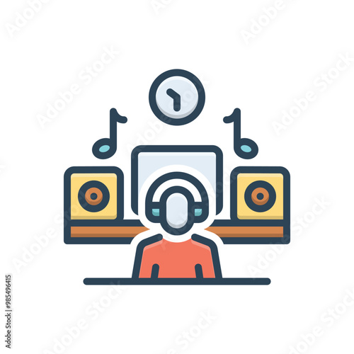 Color illustration icon for composer