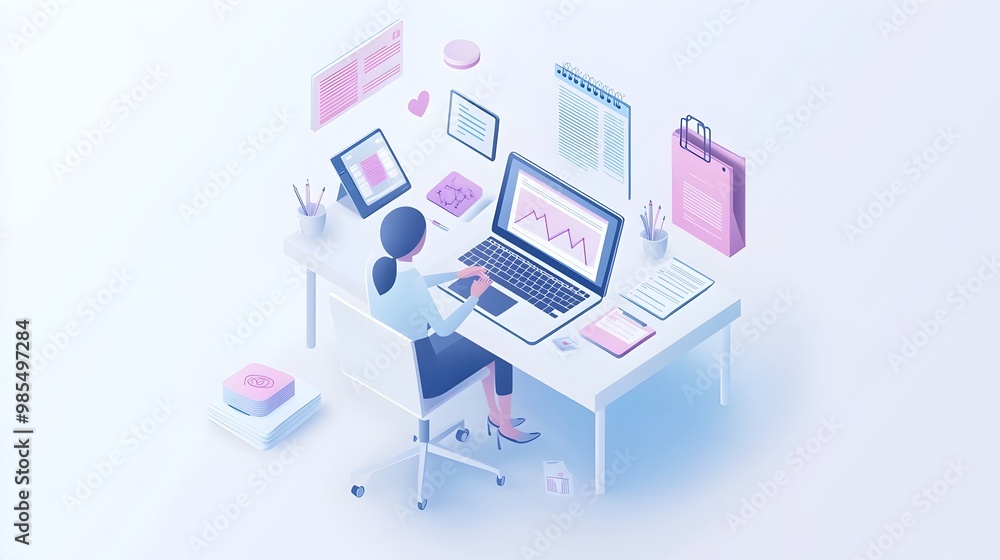 Efficient Social Media Manager's Workspace with Productivity Tools and Marketing Assets Efficient Social Media Manager's Workspace with Productivity Tools and Marketing Assets