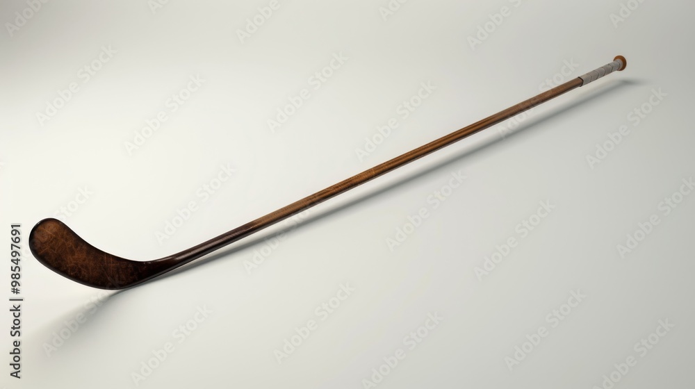 Minimalist 3D Hockey Stick on Clean Background Minimalist 3D Hockey Stick on Clean Background