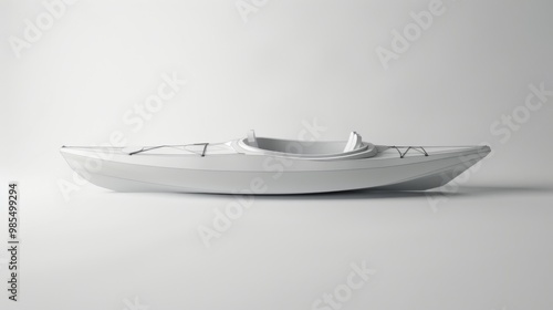 Minimalist 3D Kayak Design on Clean Background