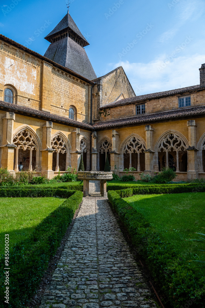 Cadouin Abbey is a former Cistercian abbey in Cadouin in the Dordogne department in the Nouvelle-Aquitaine region. The abbey is located in a valley near the Bois (forest) la Bessède. Cadouin Abbey is a former Cistercian abbey in Cadouin in the Dordogne department in the Nouvelle-Aquitaine region. The abbey is located in a valley near the Bois (forest) la Bessède.