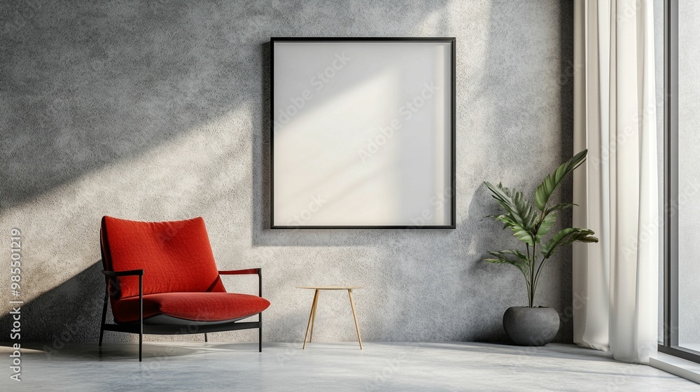 Scandinavian Interior Design of a Modern Living Room Featuring a Vibrant Color Premium Sitting Chair Scandinavian Interior Design of a Modern Living Room Featuring a Vibrant Color Premium Sitting Chair