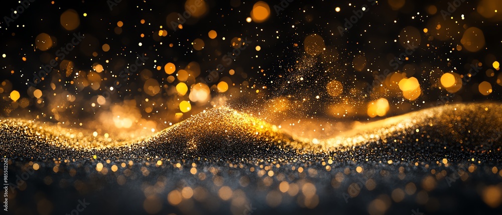 Elegant design featuring a reflective surface with gold dust Elegant design featuring a reflective surface with gold dust