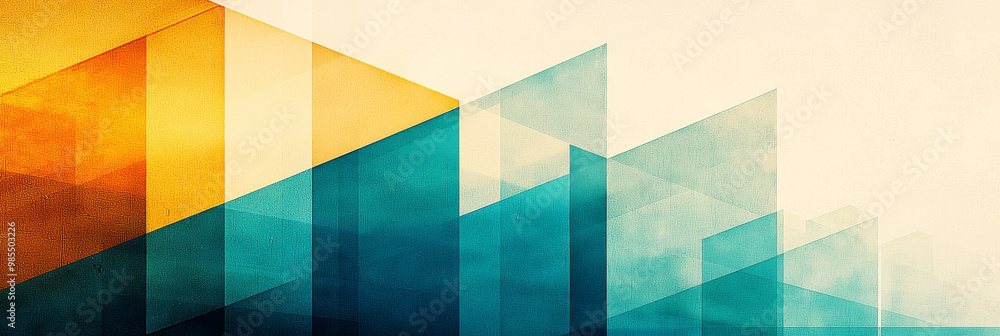 Abstract geometric shapes in shades of blue and yellow. Abstract geometric shapes in shades of blue and yellow.