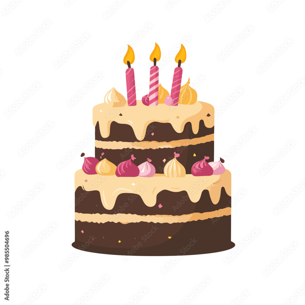 Birthday cake vector isolated illustration Birthday cake vector isolated illustration