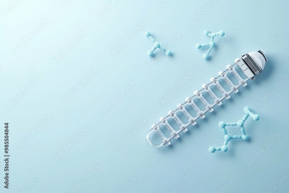 A futuristic DNA sequencer lying flat on a glossy surface, symbolizing the process of decoding genes, depicting advanced technologies used in genetic research. A futuristic DNA sequencer lying flat on a glossy surface, symbolizing the process of decoding genes, depicting advanced technologies used in genetic research.