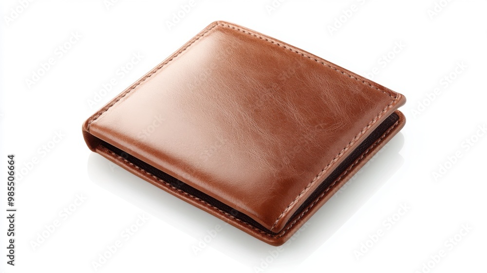 A premium leather wallet isolated on a white background. A premium leather wallet isolated on a white background.