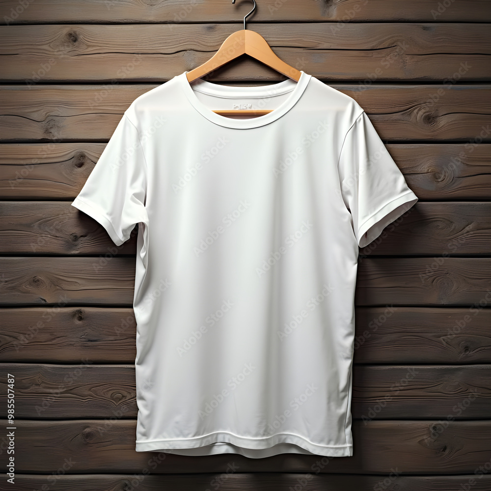 A white T-shirt hanging mockup A white T-shirt hanging mockup