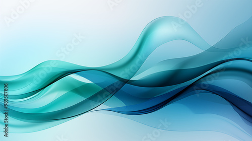 Cool-toned smoke in shades of blue, teal, and green, softly swirling and creating abstract shapes, a tranquil and refreshing vibe, perfect for a serene and relaxing background 